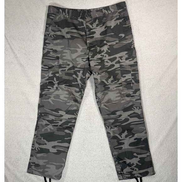 Black Urban Night Camouflage Pants Men’s Size XL-Reg Military BDU Rothco Milsim - Picture 1 of 15